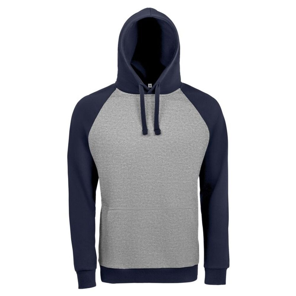 SOLS Unisex Seattle Contrast  Hoodie / Gray Marl/French Navy